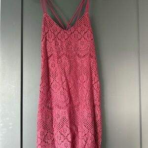 Maroon lace Sleeveless Dress